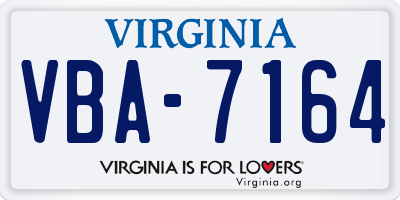 VA license plate VBA7164