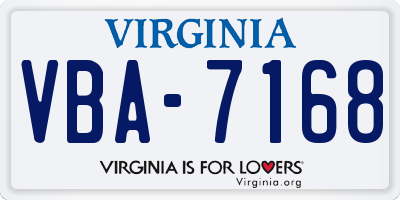 VA license plate VBA7168