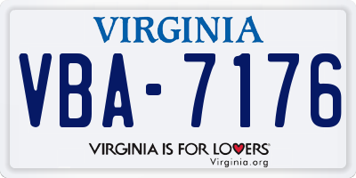 VA license plate VBA7176