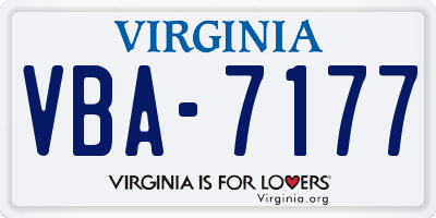 VA license plate VBA7177