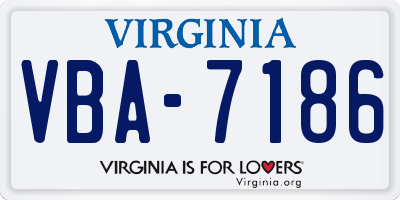 VA license plate VBA7186