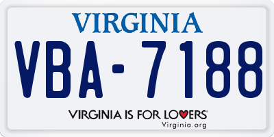 VA license plate VBA7188