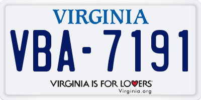 VA license plate VBA7191