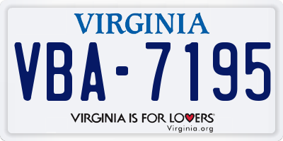 VA license plate VBA7195