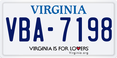 VA license plate VBA7198