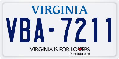 VA license plate VBA7211