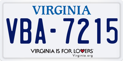 VA license plate VBA7215