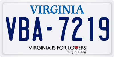 VA license plate VBA7219