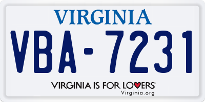 VA license plate VBA7231