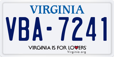 VA license plate VBA7241