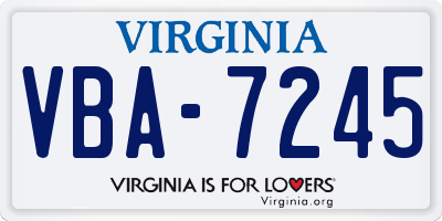 VA license plate VBA7245