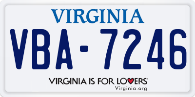 VA license plate VBA7246