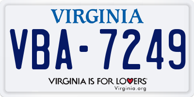 VA license plate VBA7249