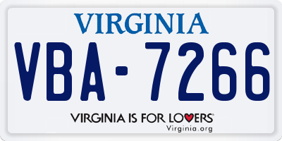 VA license plate VBA7266