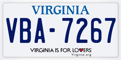 VA license plate VBA7267