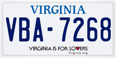 VA license plate VBA7268