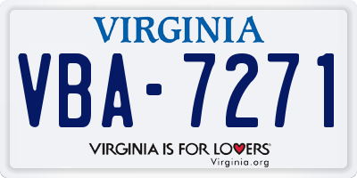 VA license plate VBA7271