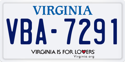 VA license plate VBA7291