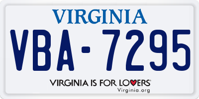 VA license plate VBA7295
