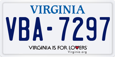 VA license plate VBA7297