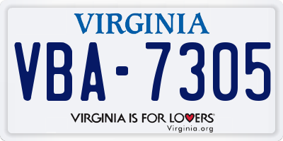 VA license plate VBA7305