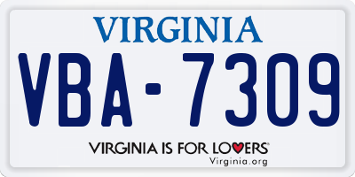 VA license plate VBA7309