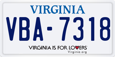 VA license plate VBA7318