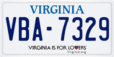 VA license plate VBA7329