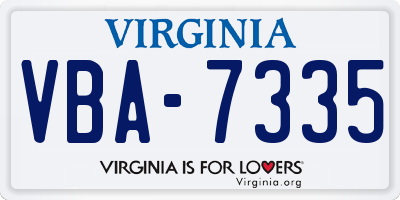 VA license plate VBA7335