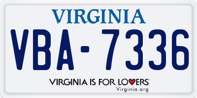 VA license plate VBA7336