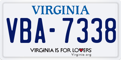 VA license plate VBA7338