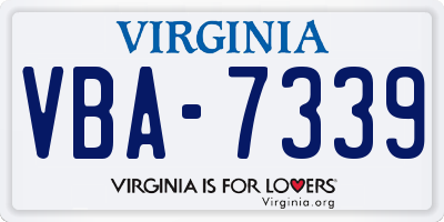 VA license plate VBA7339