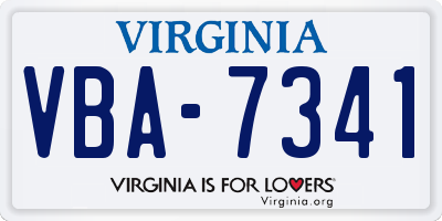 VA license plate VBA7341