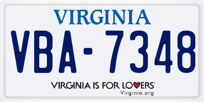 VA license plate VBA7348
