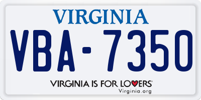 VA license plate VBA7350