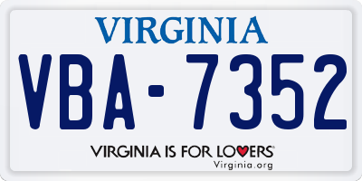 VA license plate VBA7352