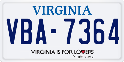 VA license plate VBA7364