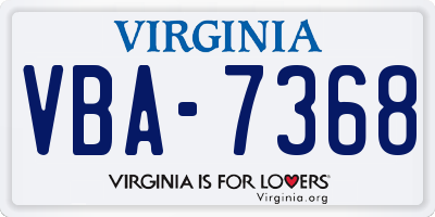 VA license plate VBA7368