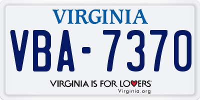 VA license plate VBA7370