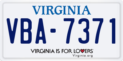 VA license plate VBA7371