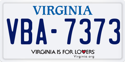 VA license plate VBA7373