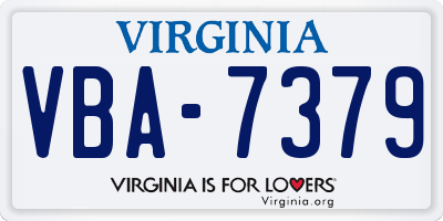 VA license plate VBA7379