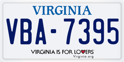 VA license plate VBA7395
