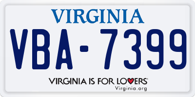 VA license plate VBA7399