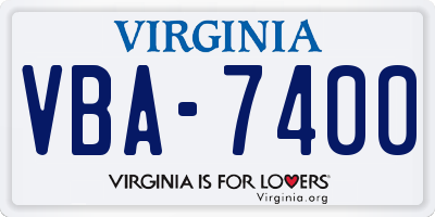 VA license plate VBA7400