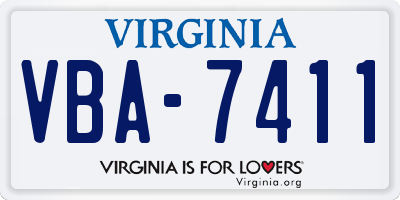 VA license plate VBA7411