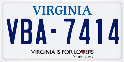 VA license plate VBA7414