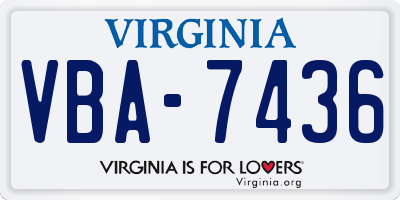 VA license plate VBA7436