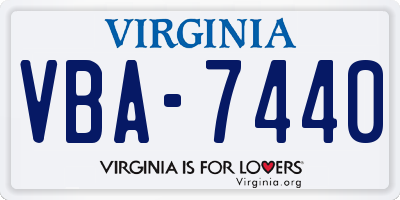 VA license plate VBA7440