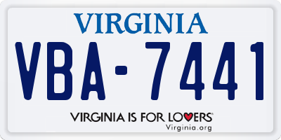 VA license plate VBA7441